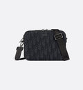 DR2 Pochette zippée à bandoulière Toile jacquard DR2 Oblique noir v2 - vue 1