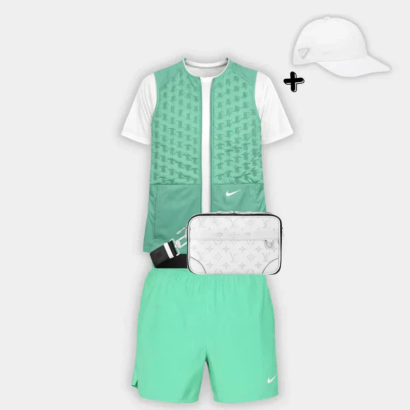 NK RUNNING Outfit Therma Fit Vert +Saccoche +  Casquette Offerte