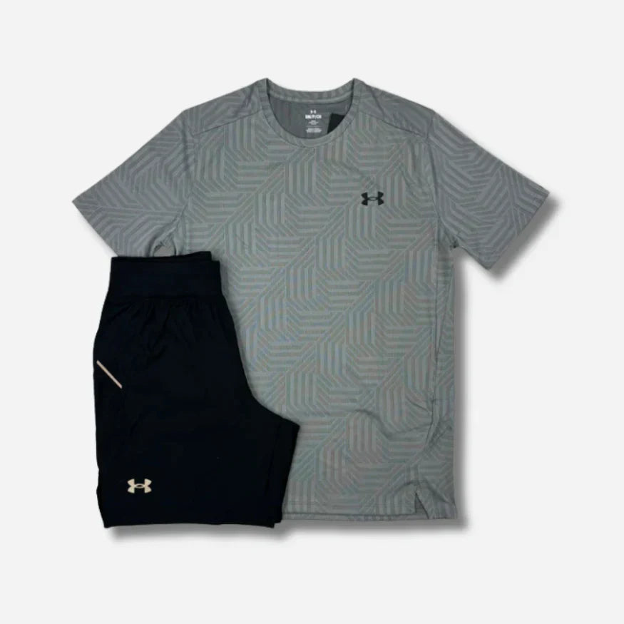 Ensemble short/t-shirt UA ARM gris