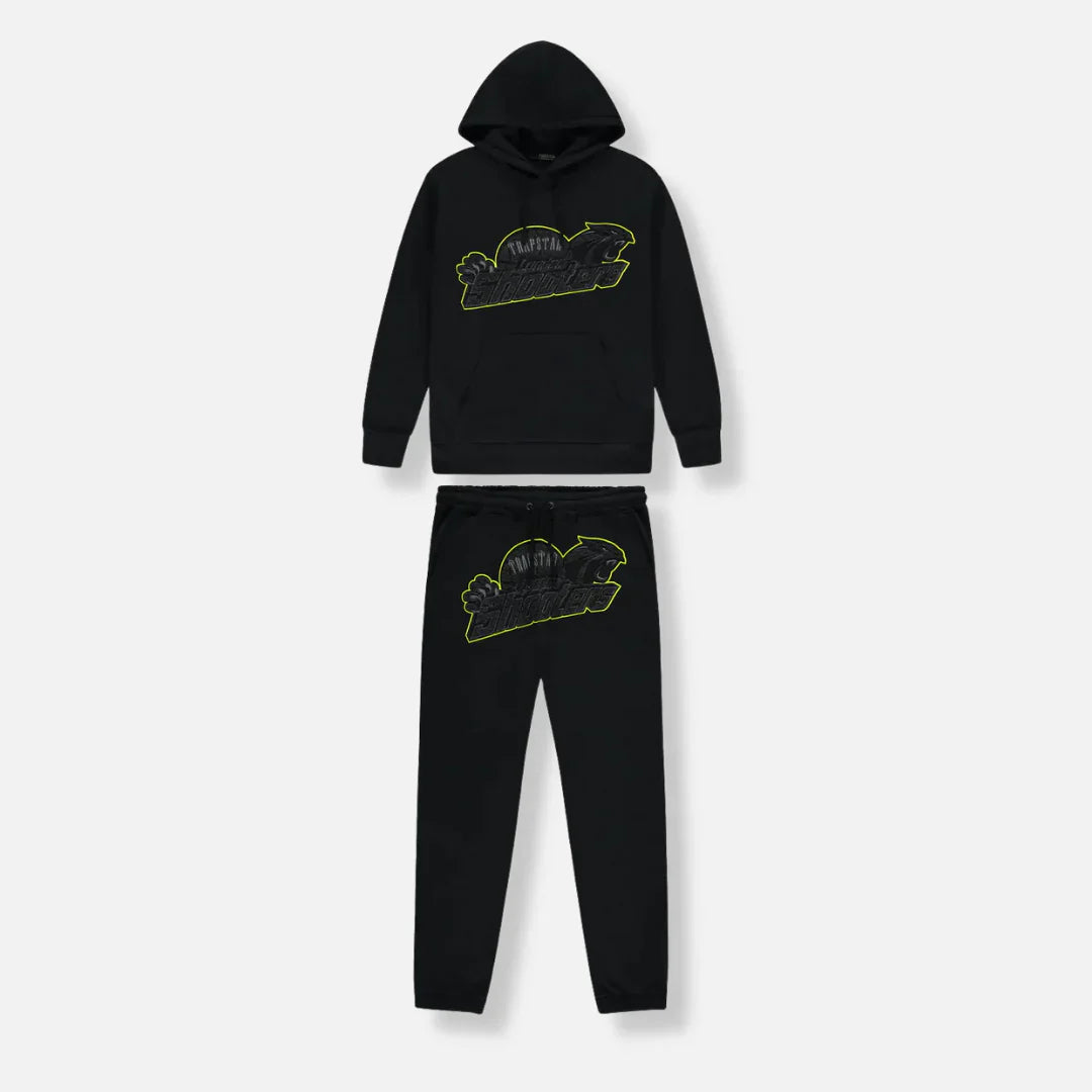 TRAPSTR Shooters Tracksuit - Black/Lime