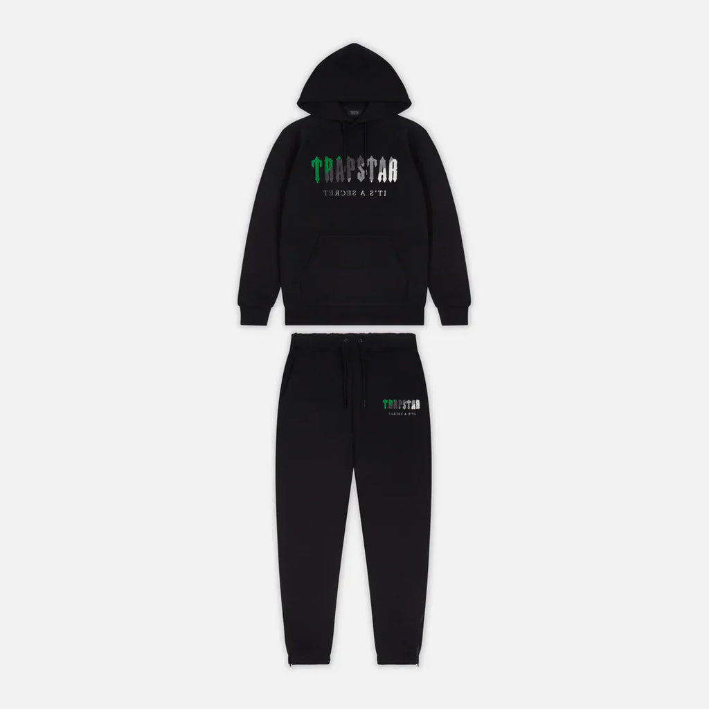 TRAPSTR Chenille Decoded Tracksuit - Black/Green