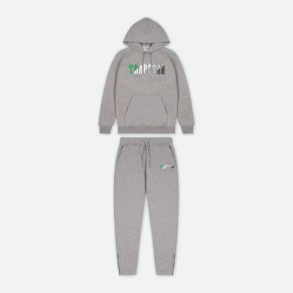 TRAPSTR Chenille Decoded Tracksuit - Grey/Green