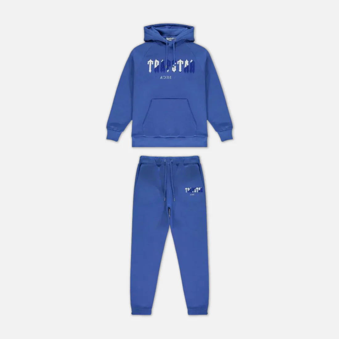 TRAPSTR Chenille Decoded Hooded Tracksuit - Blue