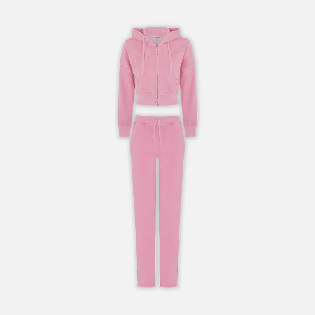 TRAPSTR Women’s Irongate Cropped Tracksuit - Pink