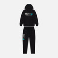 TRAPSTR Chenille Decoded 2.0 Hoodie Tracksuit - Black/Teal