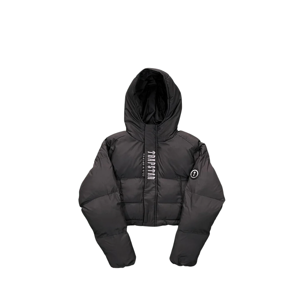 TRAPSTR Women’s Decoded Hooded Puffer 2.0 Jacket - BLACK