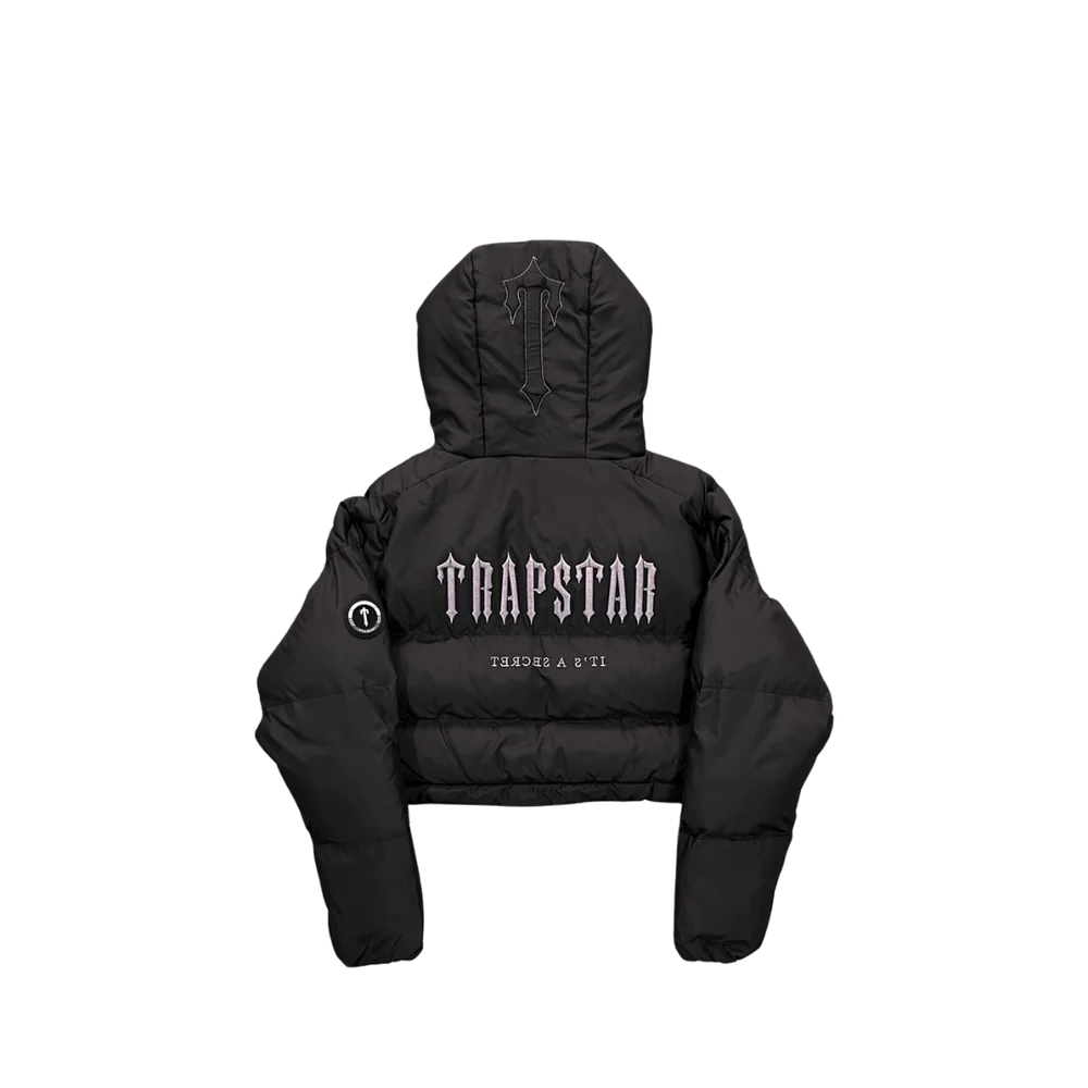 TRAPSTR Women’s Decoded Hooded Puffer 2.0 Jacket - BLACK