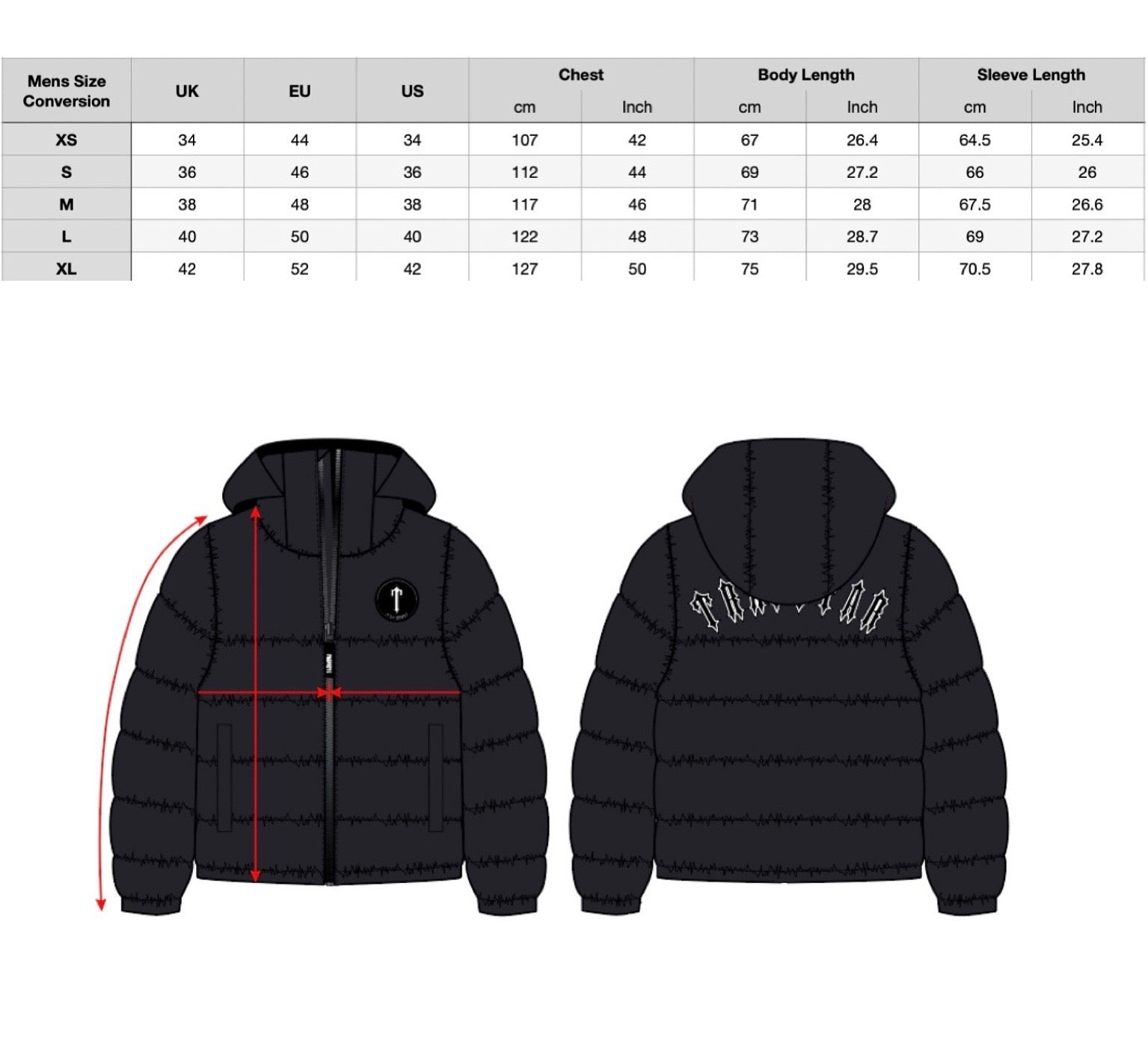TRAPSTR Shooters Hooded Puffer Jacket - Black Reflective