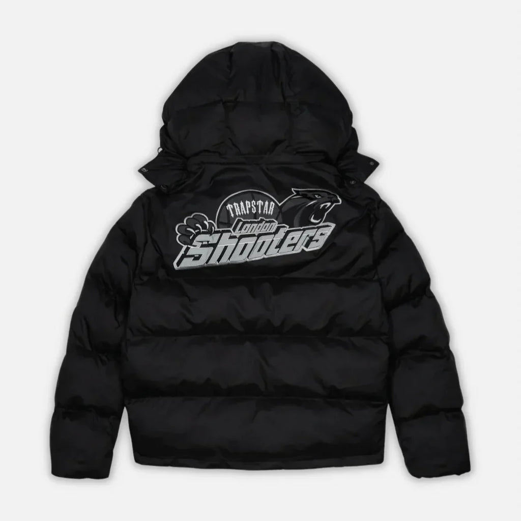TRAPSTR Shooters Hooded Puffer Jacket - Black Reflective