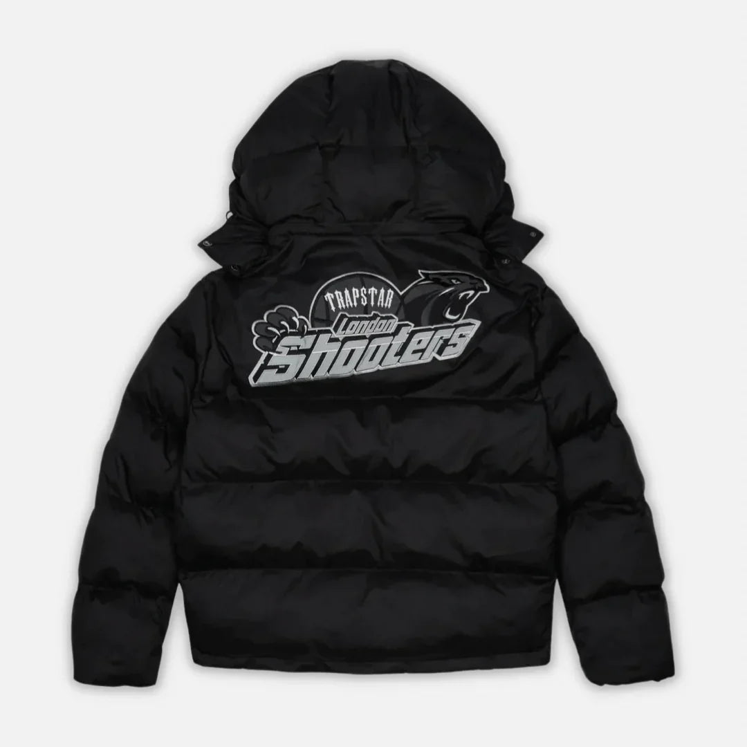 TRAPSTR Shooters Hooded Puffer Jacket - Black Reflective