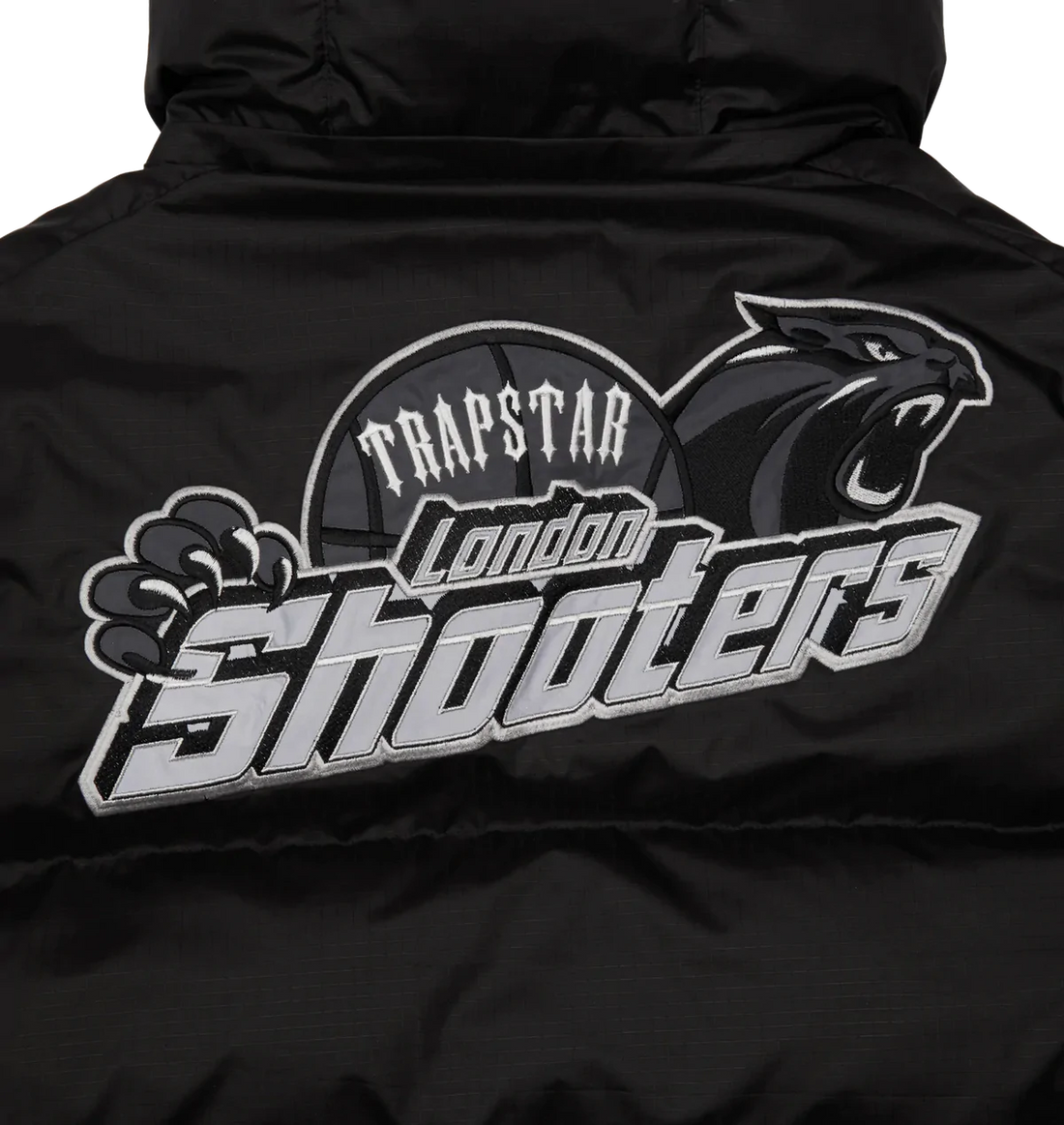 TRAPSTR Shooters Hooded Puffer Jacket - Black Reflective